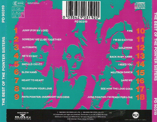 The Pointer Sisters* – The Best Of The Pointer Sisters: Jump (Used) (Mint Condition) CD