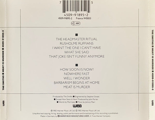 The Smiths – Meat Is Murder (Used) (Mint Condition)