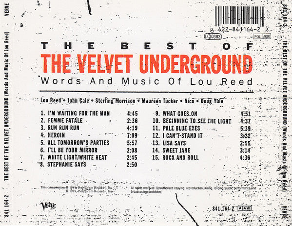 The Velvet Underground – The Best Of The Velvet Underground (Words And Music Of Lou Reed) (Used) (Mint Condition) CD