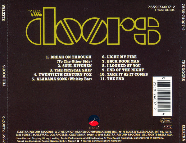The Doors – The Doors (Used) (Mint Condition) CD