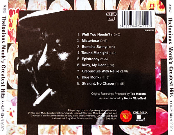 Thelonious Monk – Monk's Greatest Hits (Used) (Mint Condition) CD
