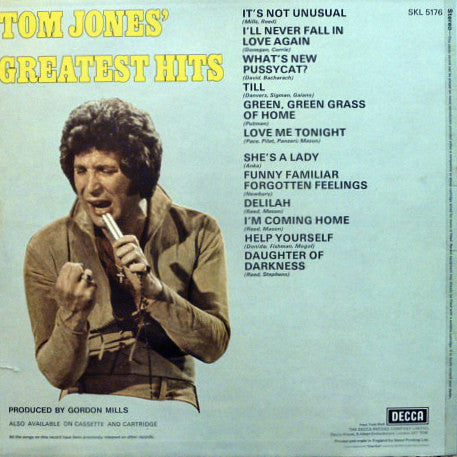 Tom Jones - Tom Jones' Greatest Hits (Used) (Mint Condition) Vinyl
