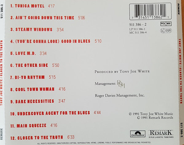 Tony Joe White – Closer To The Truth (Used) (Mint Condition) CD