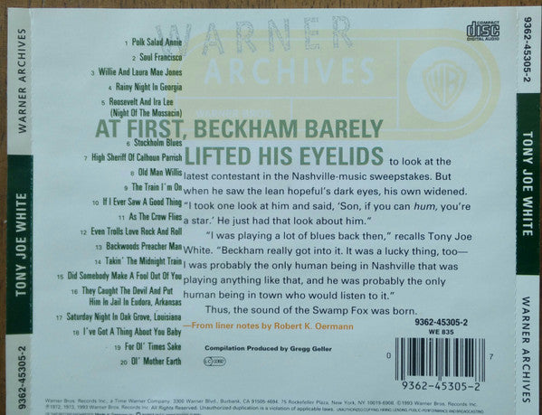 Tony Joe White – The Best Of Tony Joe White Featuring Polk Salad Annie (Used) (Mint Condition)