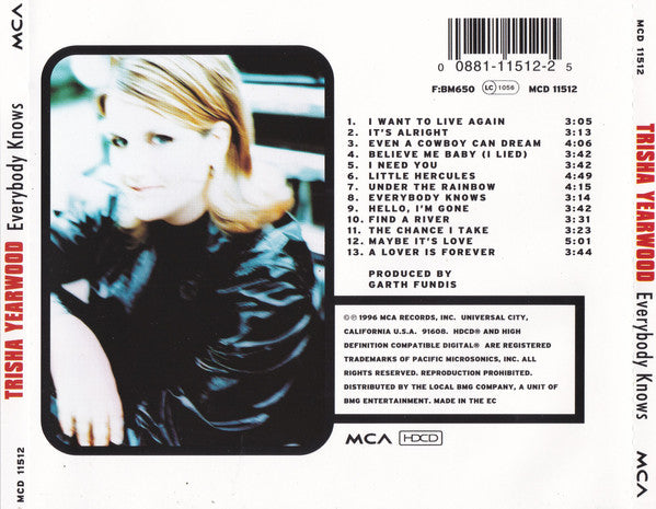 Trisha Yearwood – Everybody Knows (Used) (Mint Condition) CD