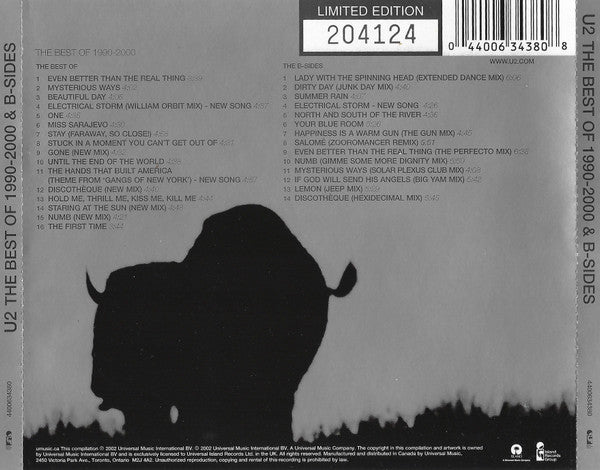 U2 – The Best Of 1990-2000 & B-Sides 2 Discs (Used) (Mint Condition) CD