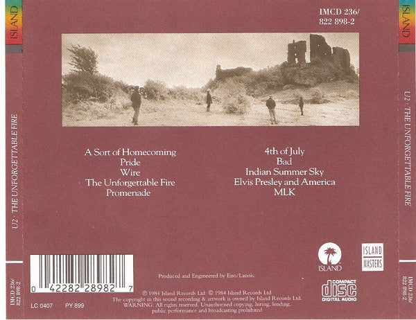 U2 – The Unforgettable Fire (Used) (Mint Condition)