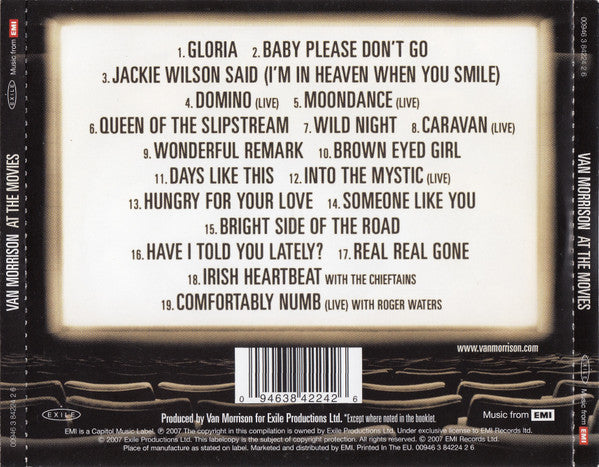 Van Morrison – At The Movies - Soundtrack Hits (Used) (Mint Condition) CD