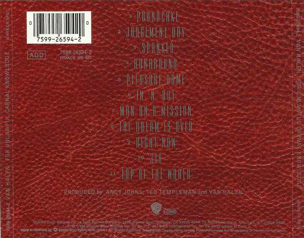 Van Halen – For Unlawful Carnal Knowledge (Used) (Mint Condition) CD