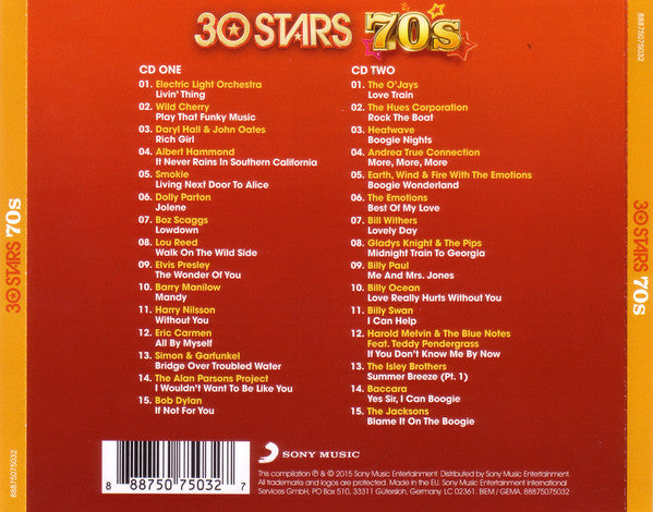 Various – 30 Stars 70s 2 Discs (Used) (Mint Condition) CD