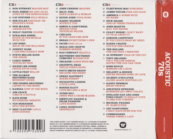 Various – Acoustic 70s 3 Discs (Used) (Mint Condition) CD