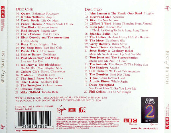 Various – Best Of British - 50 Golden Years Of British Popular Music 2 Discs (Used) (Mint Condition) CD