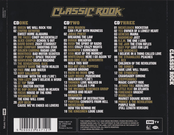 Various - Classic Rock - 3 Discs (Used) (Mint Condition)