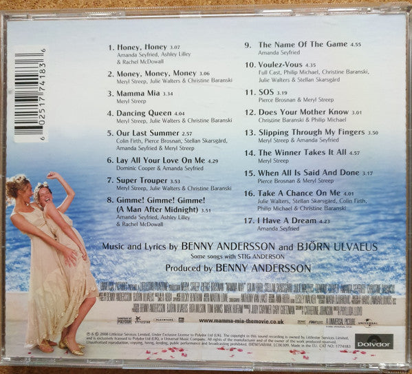Various – Mamma Mia! (The Movie Soundtrack Featuring The Songs Of ABBA) (Used) (Mint Condition) CD