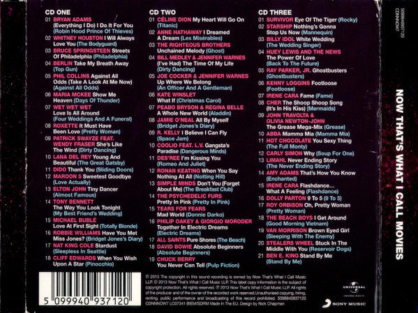 Various – Now That's What I Call Movies - 3 Discs (Used) (Mint Condition) CD