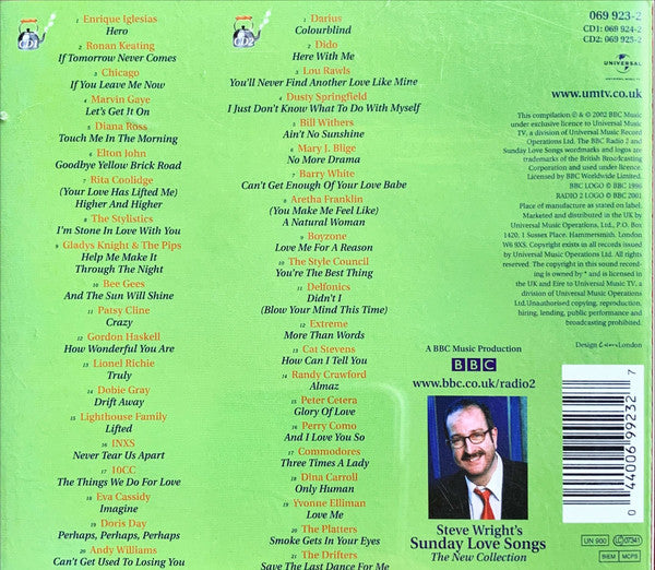 Various – Steve Wright's Sunday Love Songs The New Collection - 2 Discs (Used) (Mint Condition) CD