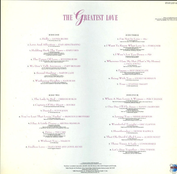 Various – The Greatest Love 2 Discs (Used) (Mint Condition)