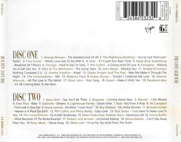 Various – The Love Album III 2 Discs (Used) (Mint Condition)