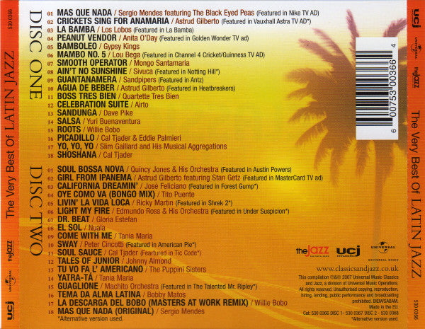 Various – The Very Best Of Latin Jazz 2 Discs (Used) (Mint Condition) - CD