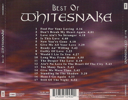 Whitesnake – Best Of Whitesnake (Used) (Mint Condition) - CD