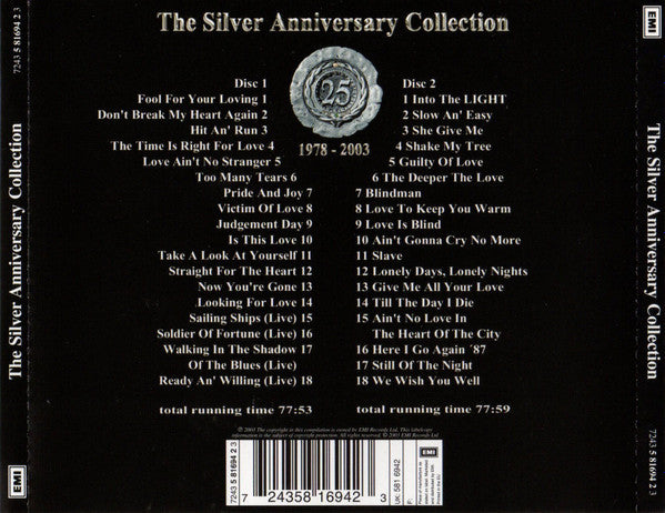 Whitesnake & David Coverdale & Coverdale • Page* – The Silver Anniversary Collection - 2 Discs (Used) (Mint Condition) CD