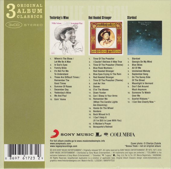 Willie Nelson - 3 Original Album Classics 3 Discs (Used) (Mint Condition) CD
