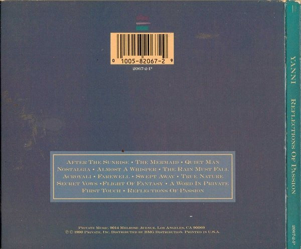 Yanni (2) – Reflections Of Passion (Used) (Mint Condition) CD