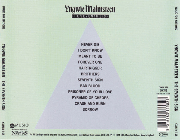 Yngwie Malmsteen – The Seventh Sign (Used) (Mint Condition) CD