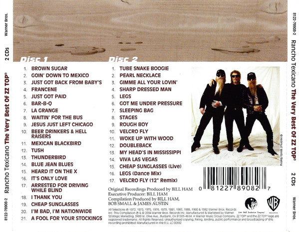ZZ Top – Rancho Texicano: The Very Best Of ZZ Top - 2 Discs (Used) (Mint Condition) CD