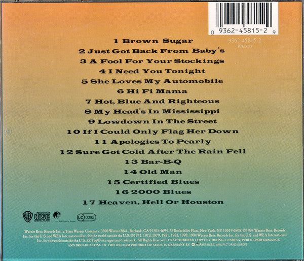 ZZ Top – One Foot In The Blues (Used) (Mint Condition) CD