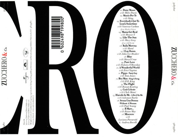 Zucchero – Zu & Co. (Used) (Mint Condition) CD