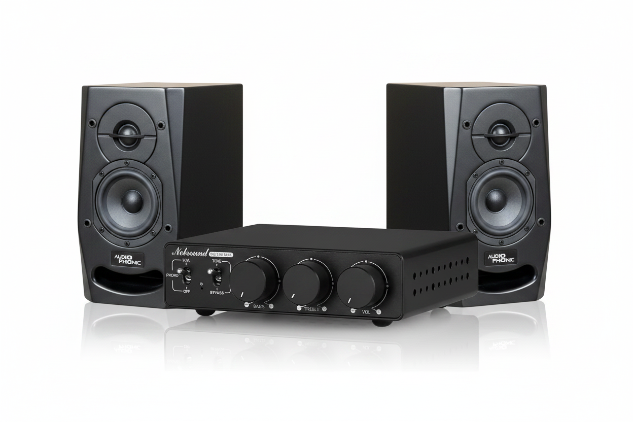 Douk Audio NS-13G MAX & Audio Phonic Z50 Pro Bundle - White Background