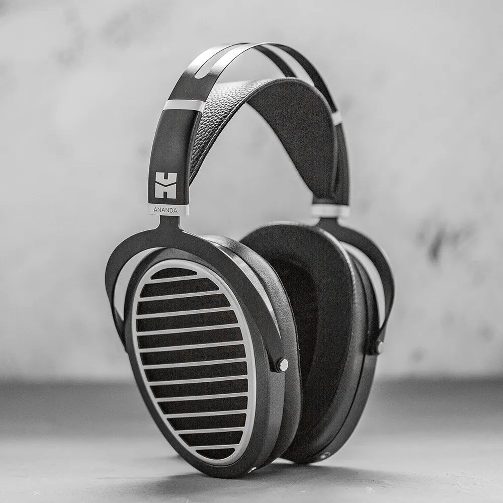 HIFIMAN Ananda Stealth Magnet Version planar magnetic headphone standing on a grey surface