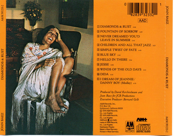 Joan Baez – Diamonds & Rust  (Used) (Mint Condition) CD
