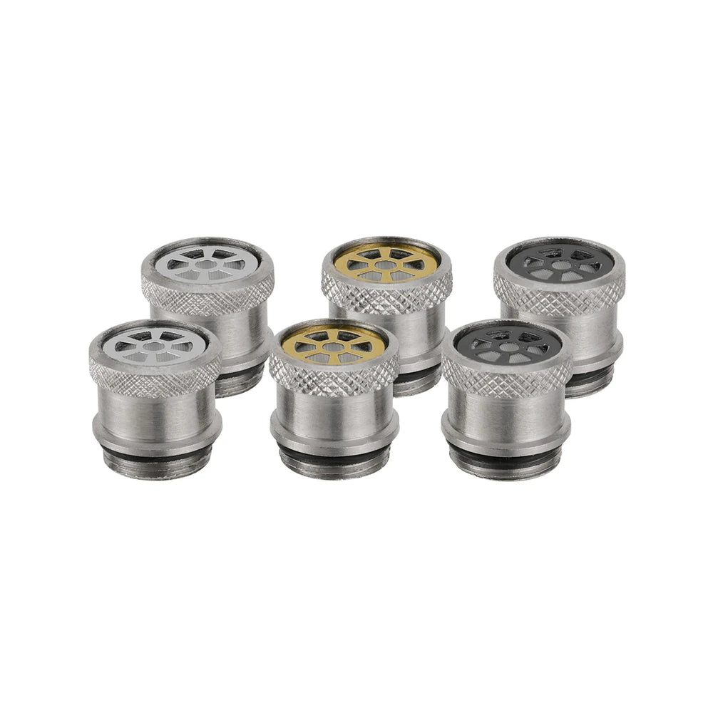 Kefine Arnar three pairs of interchangeable stainless steel tuning nozzles in silver, gold and black
