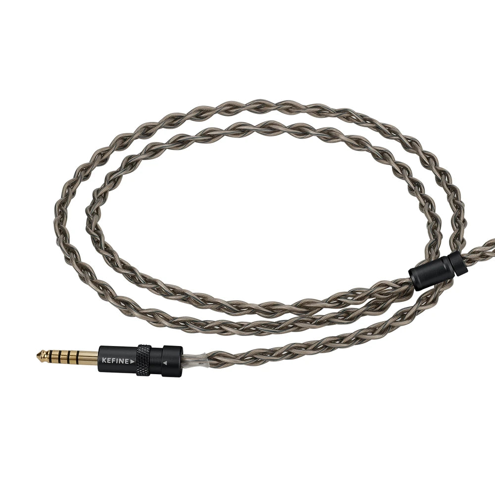 Kefine Arnar coiled silver-plated braided cable on a white background