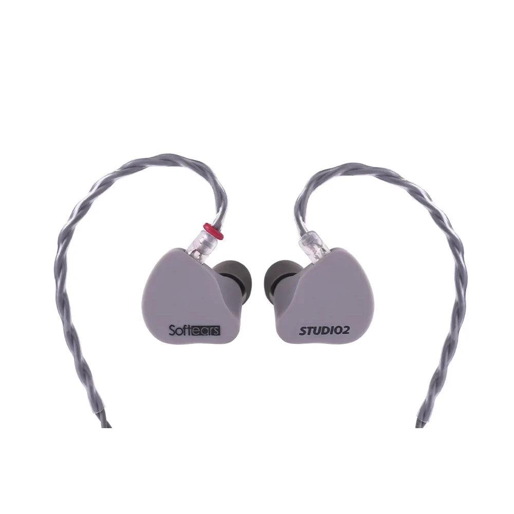 Softears Studio 2 in-ear monitor pair, front view on white background