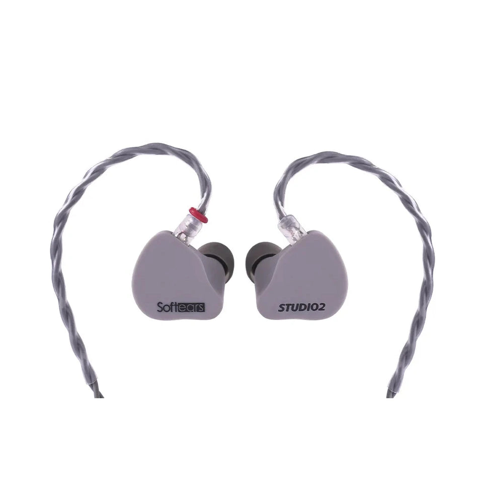 Softears Studio 2 in-ear monitor pair, front view on white background