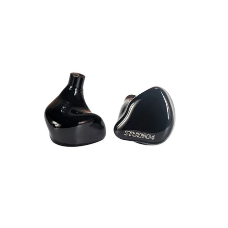 Softears Studio 4 earphones side view showing STUDIO4 branding on a white background