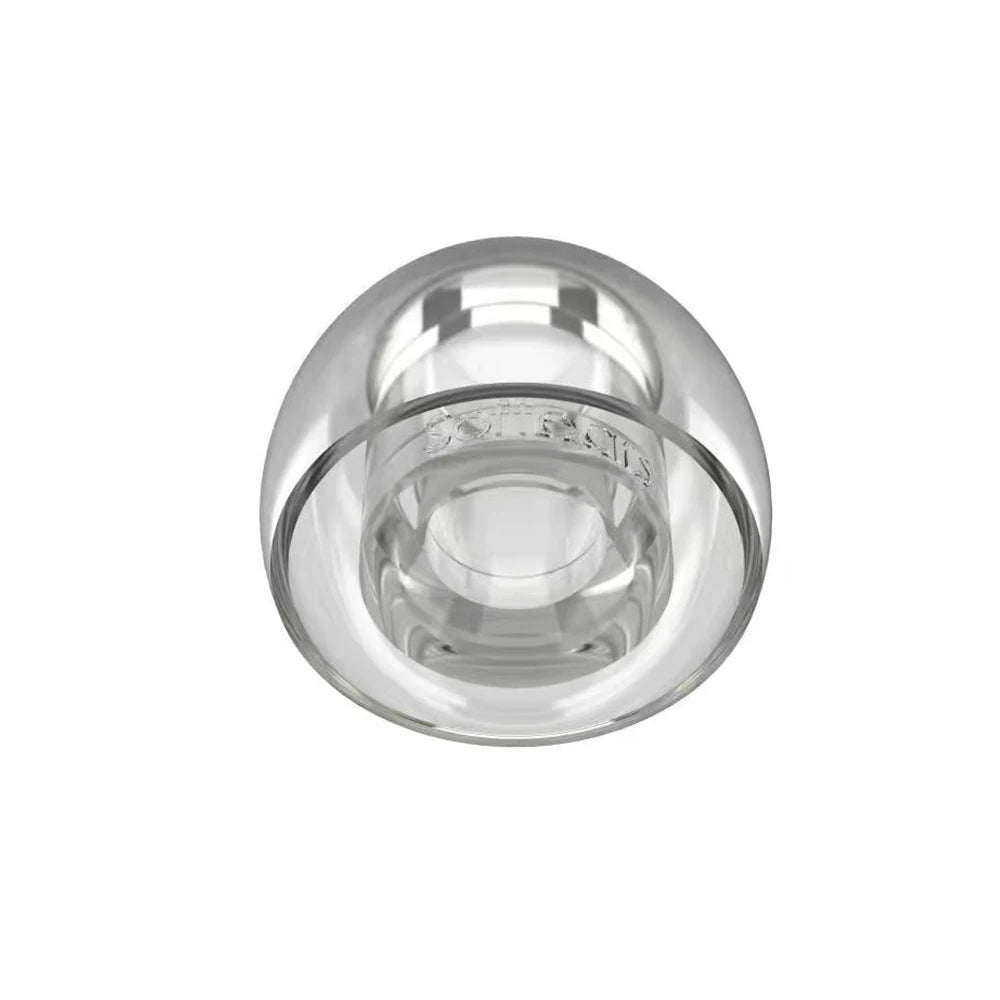 Softears UC transparent silicone eartip, angled view