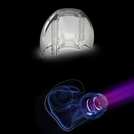 Softears UC clear silicone eartip and in-ear monitor nozzle illustration