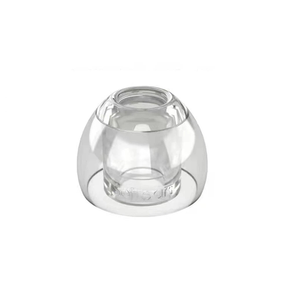 Softears UC ultra clear silicone eartip on a white background