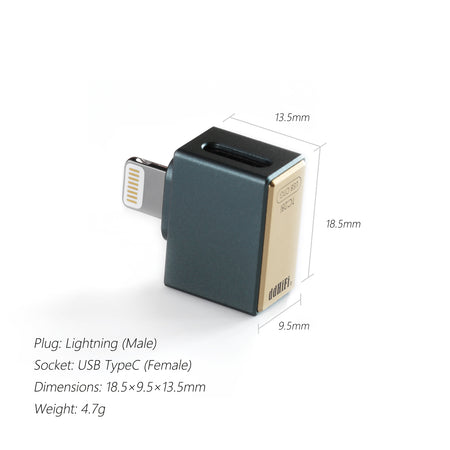 DDHIFI TC28i Lightning to Type C OTG Adapter