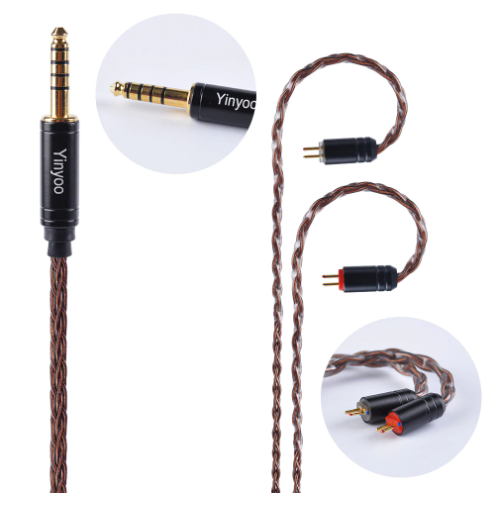 Yinyoo 8 Core Pure Copper Cable 2.5/3.5/4.4mm Balanced Cable MMCX/2pin Connector
