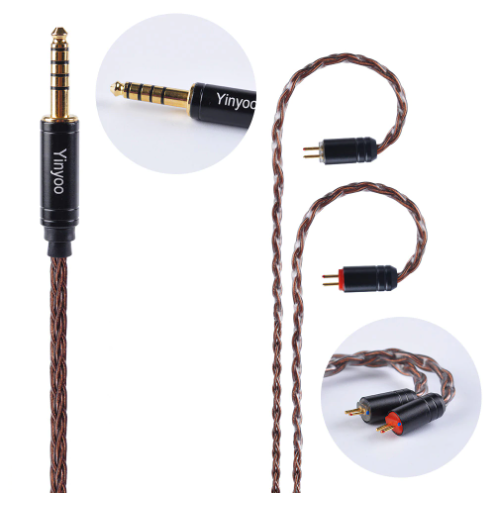 Yinyoo 8 Core Pure Copper Cable 2.5/3.5/4.4mm Balanced Cable MMCX/2pin Connector - Gears For Ears