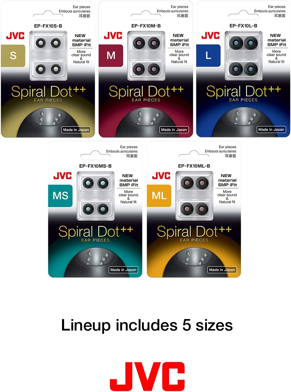 JVC Spiral Dot ++ Eartips