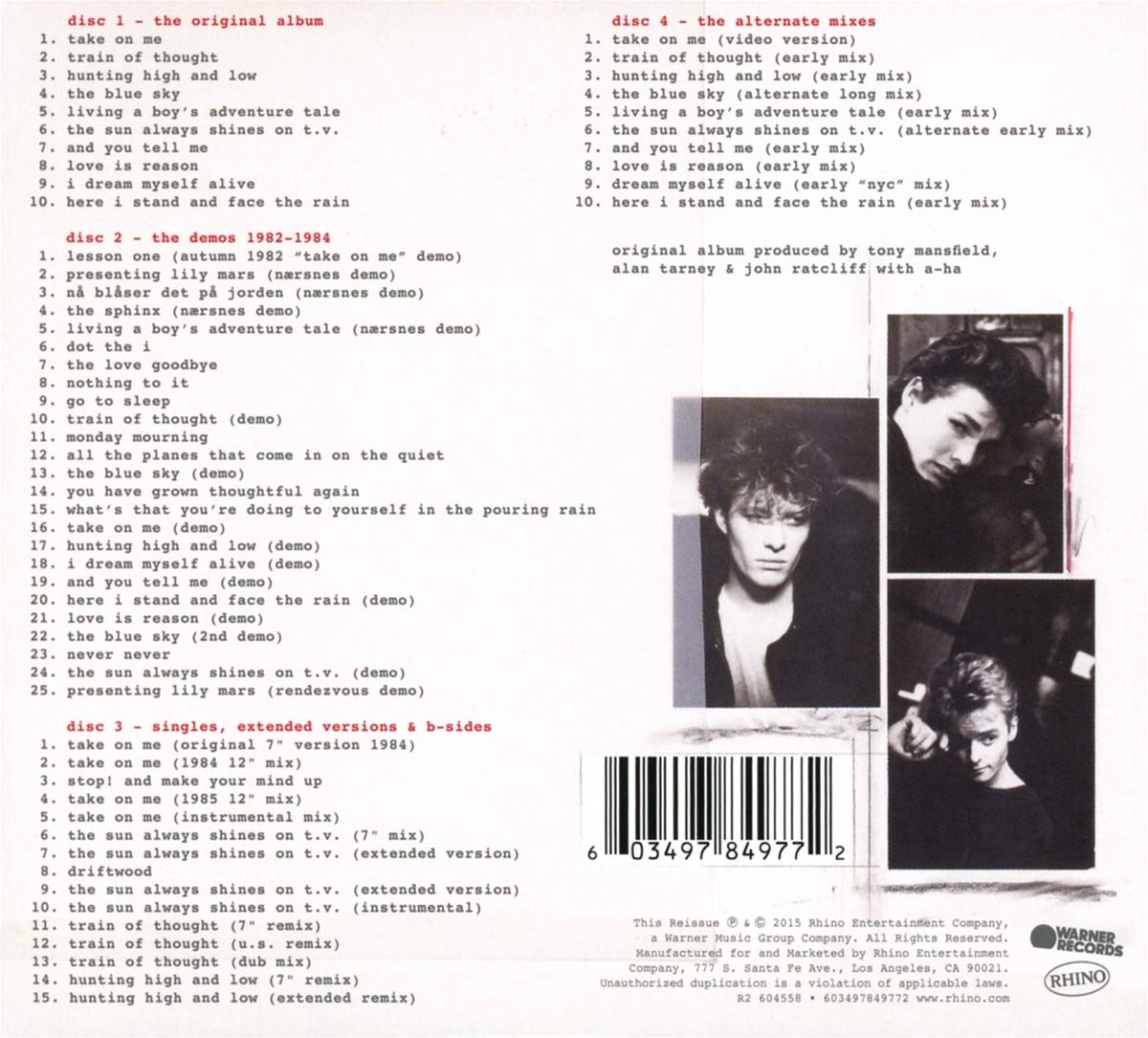 a-ha ‎– Hunting High And Low (Used) (Mint Condition)