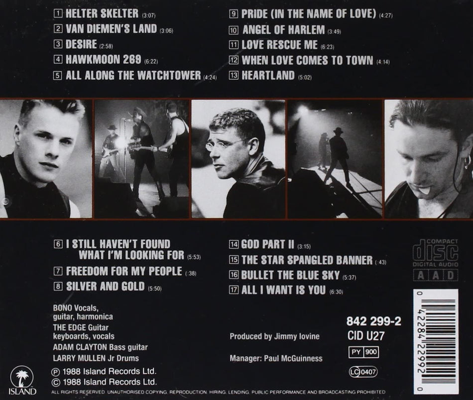 U2 - Rattle And Hum (Used) (Mint Condition) 2 Discs