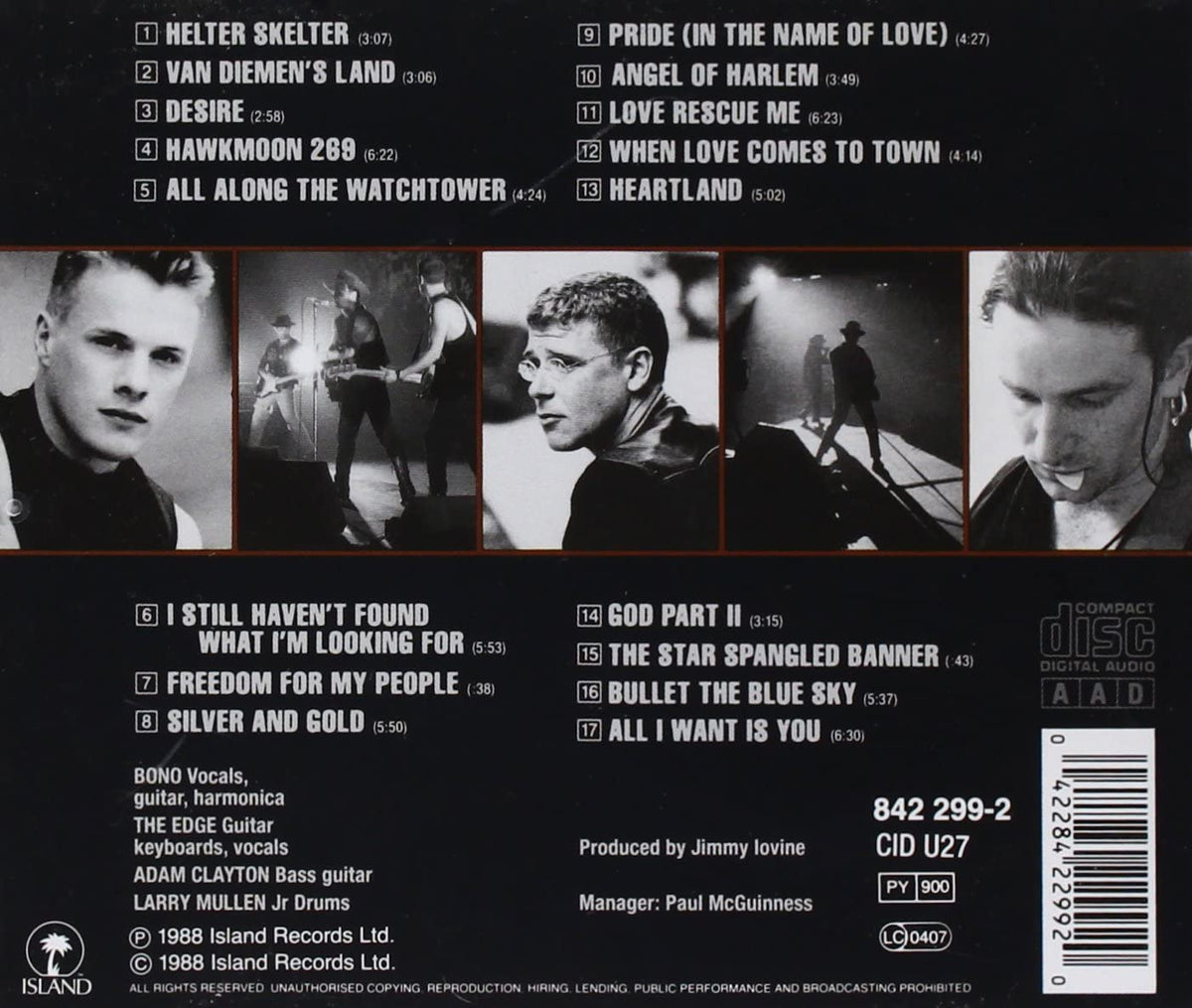 U2 - Rattle And Hum (Used) (Mint Condition) 2 Discs