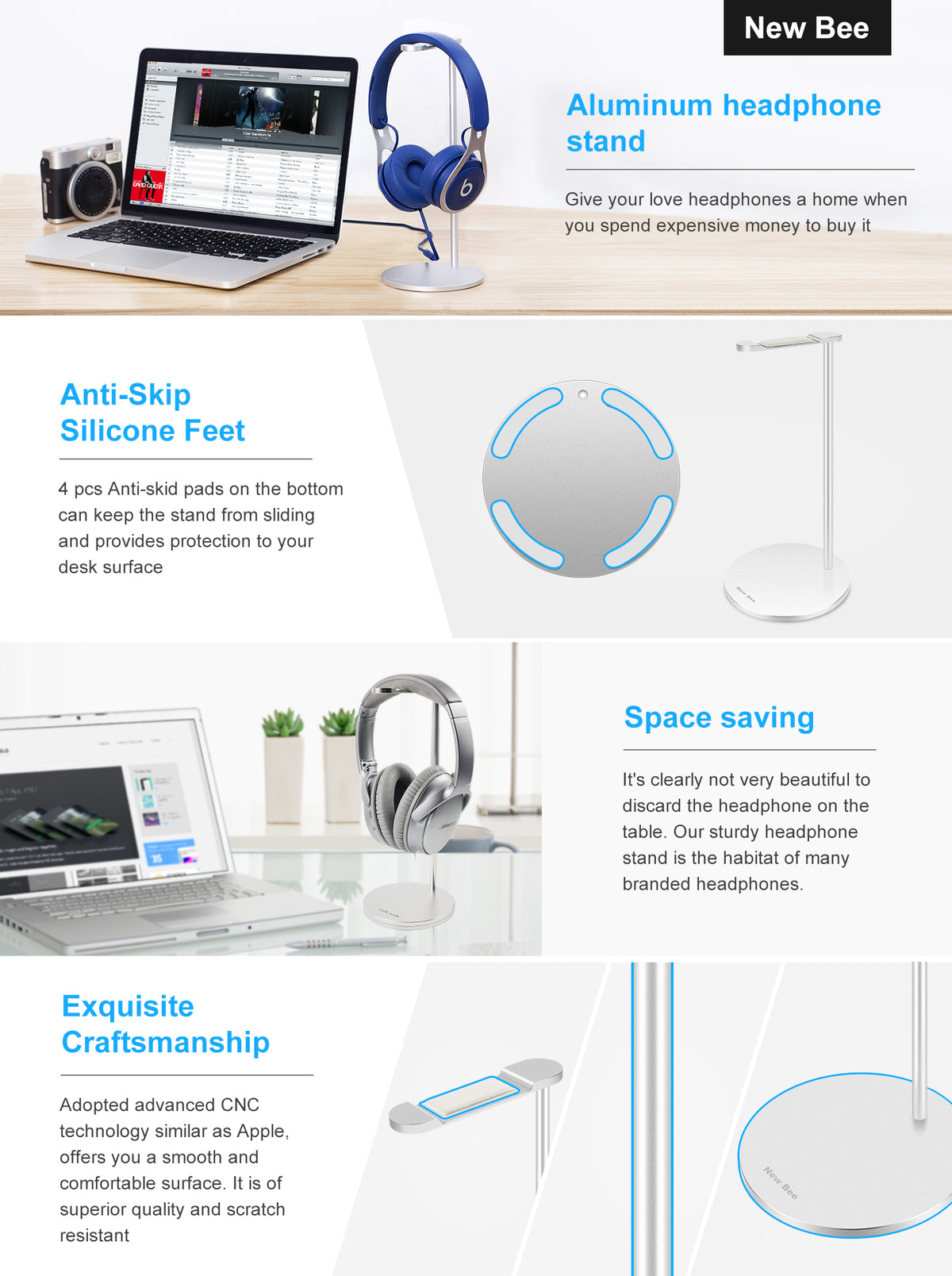 Aluminum Alloy Headphone Stand